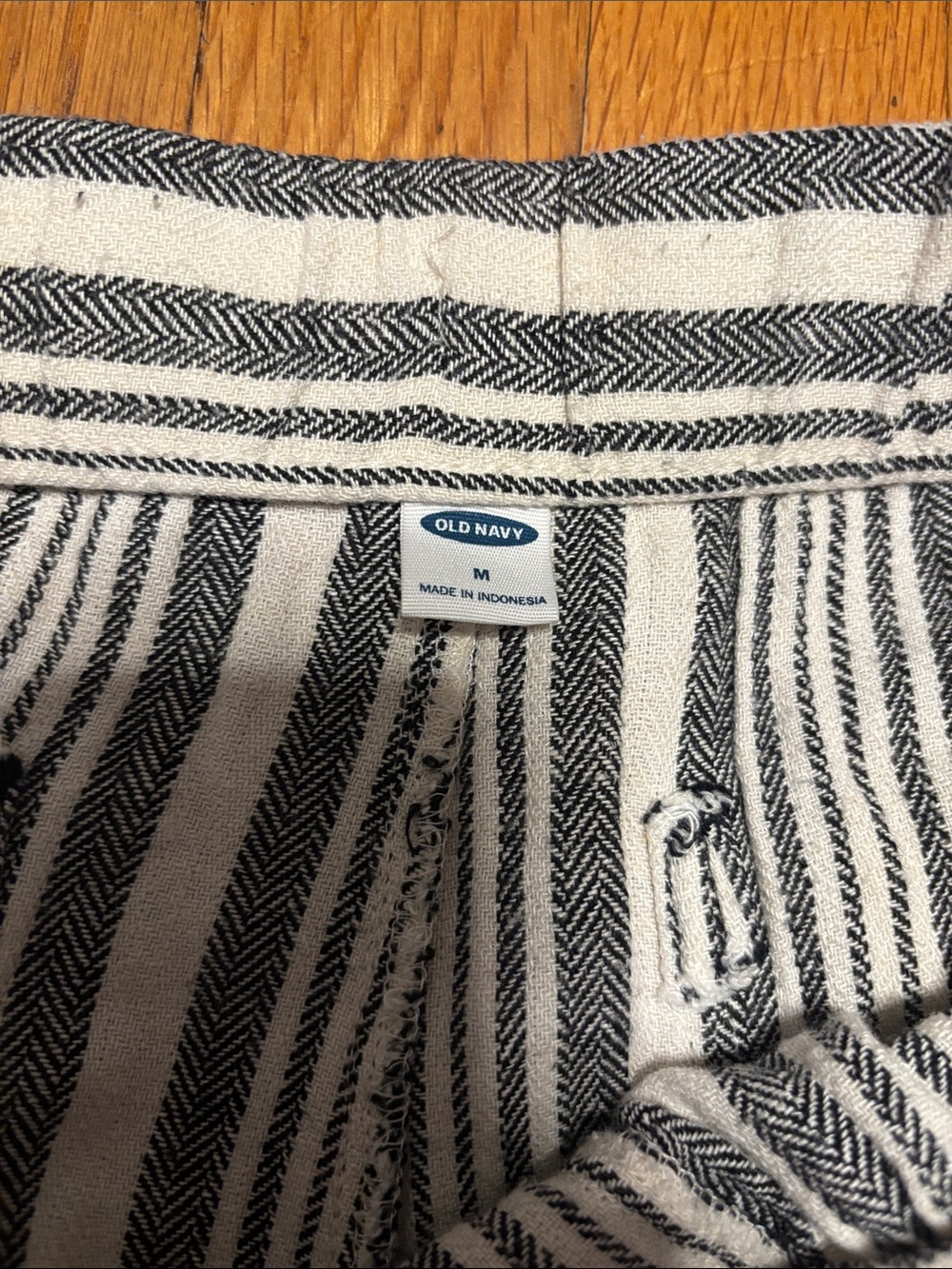 High-Waisted Striped Linen-Blend Wide-Leg Pants - Picture 5 of 6